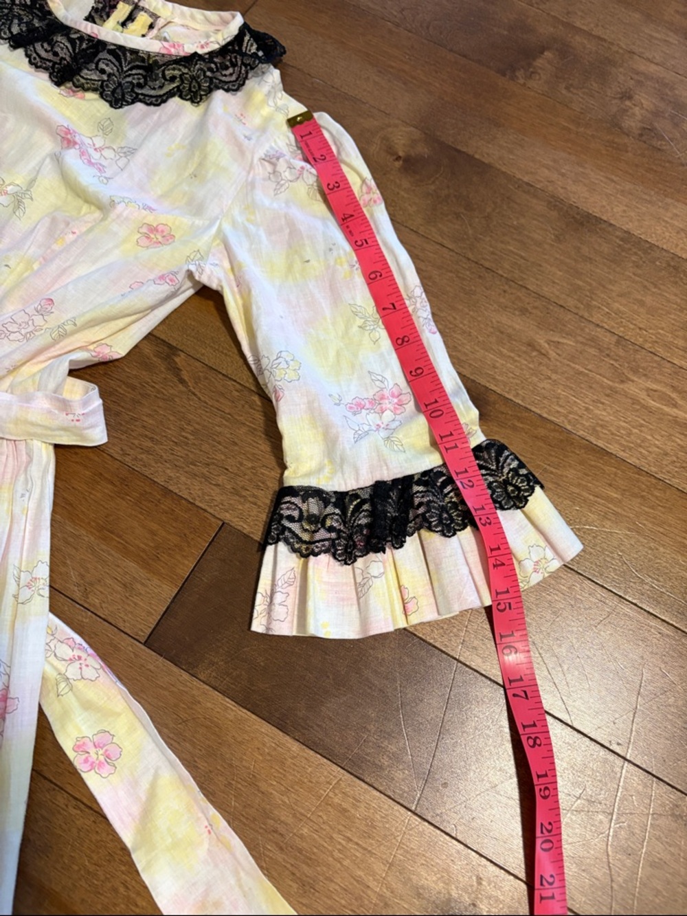 Floral Lace-Trim Cotton Dress with Matching Bonnet - White, Pink & Yellow - Picture 8 of 10